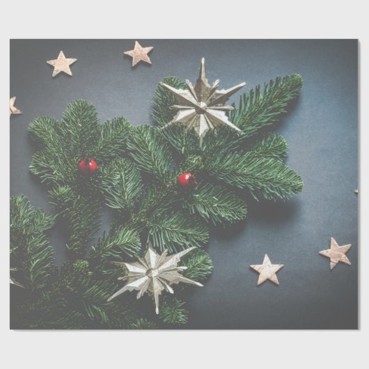 Vintage Kerstmis Cadeaupapier (Vlak)