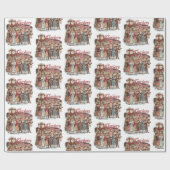 Vintage Kerstmis Cadeaupapier (Vlak)