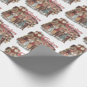 Vintage Kerstmis Cadeaupapier (Hoek)