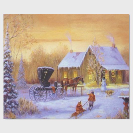 Vintage, kerstmis cadeaupapier (Vlak)