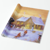 Vintage, kerstmis cadeaupapier (Uitgerold)