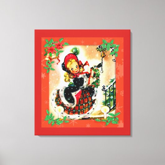 Vintage Kerstmis Canvas Afdruk (Voorkant)