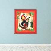 Vintage Kerstmis Canvas Afdruk (Insitu (Houten vloer))