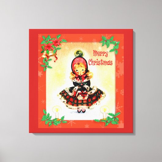 Vintage Kerstmis Canvas Afdruk (Voorkant)