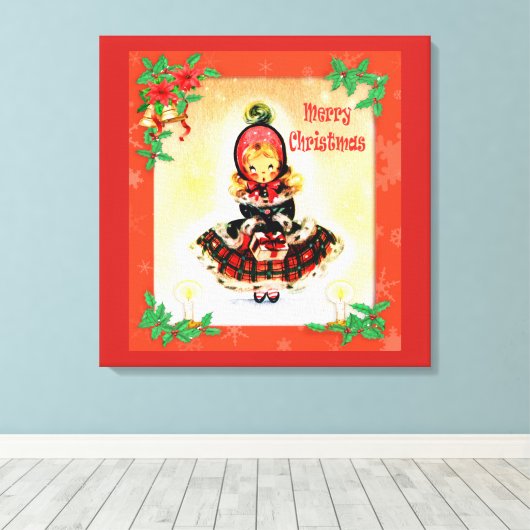 Vintage Kerstmis Canvas Afdruk (Insitu (Houten vloer))