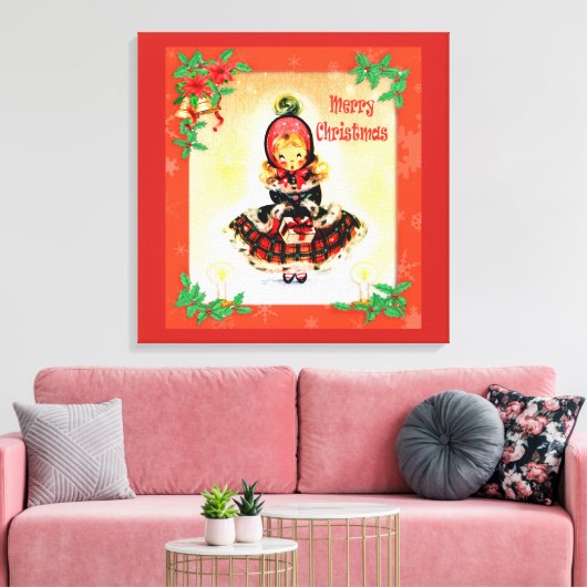 Vintage Kerstmis Canvas Afdruk (Insitu (Woonkamer))
