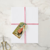 Vintage Kerstmis Carl Larsson Zweeds Cadeaulabel (Met Touw)