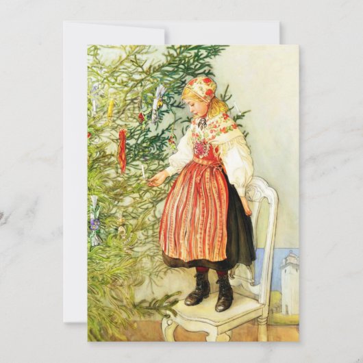 Vintage Kerstmis Carl Larsson Zweeds Feestdagenkaart (Voorkant)