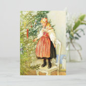 Vintage Kerstmis Carl Larsson Zweeds Feestdagenkaart (Staand voorkant)