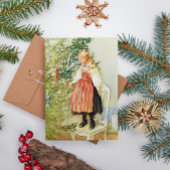 Vintage Kerstmis Carl Larsson Zweeds Feestdagenkaart