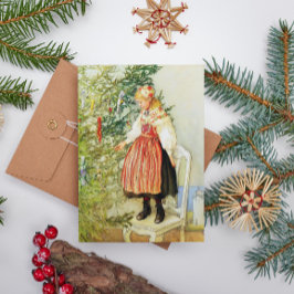 Vintage Kerstmis Carl Larsson Zweeds Feestdagenkaart