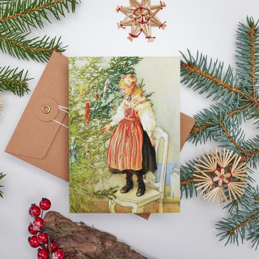 Vintage Kerstmis Carl Larsson Zweeds Feestdagenkaart