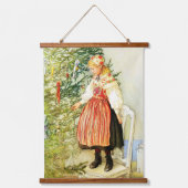 Vintage Kerstmis Carl Larsson Zweeds Hangend Wandkleed (Voorkant)