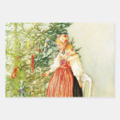 Vintage Kerstmis Carl Larsson Zweeds Inpakpapier Vel (Voorkant 2)