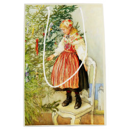 Vintage Kerstmis Carl Larsson Zweeds Medium Cadeauzakje
