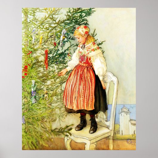 Vintage Kerstmis Carl Larsson Zweeds Poster (Voorkant)