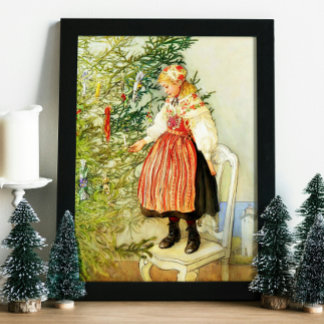 Vintage Kerstmis Carl Larsson Zweeds Poster