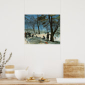Vintage Kerstmis, Central Park in Winter Glackens Poster (Keuken)