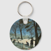 Vintage Kerstmis, Central Park in Winter Glackens Sleutelhanger (Achterkant)