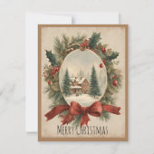 Vintage Kerstmis Charm Kaart (Voorkant)