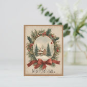 Vintage Kerstmis Charm Kaart (Staand voorkant)