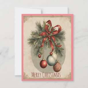 Vintage Kerstmis Charm Kaart
