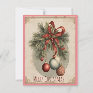 Vintage Kerstmis Charm Kaart