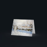 Vintage Kerstmis, Claude Monet is de ekster Feestdagen Kaart<br><div class="desc">Claude Monet's The Magpie (1868-1869) ,  retro design. Personaliseer met je eigen tekst en naam.  stijl landschap.</div>