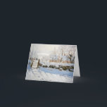 Vintage Kerstmis, Claude Monet is de ekster Feestdagen Kaart<br><div class="desc">Claude Monet's The Magpie (1868-1869) ,  retro design. Personaliseer met je eigen tekst en naam.  stijl landschap.</div>