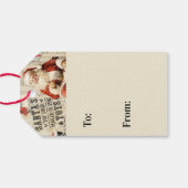 Vintage Kerstmis Collage Decoupage Cadeaulabel (Achterkant Horizontaal)