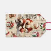 Vintage Kerstmis Collage Decoupage Cadeaulabel (Voorkant (Horizontaal))