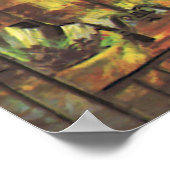 Vintage Kerstmis, Cozy Log Cabin met Fireplace Poster (Hoek)