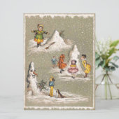 Vintage Kerstmis Creepy Snowman Feestdagenkaart (Staand voorkant)