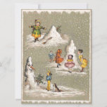 Vintage Kerstmis Creepy Snowman Feestdagenkaart<br><div class="desc">Retro Vintage-kerstkinderen maken Creepy Snowman Holiday Kaart.</div>
