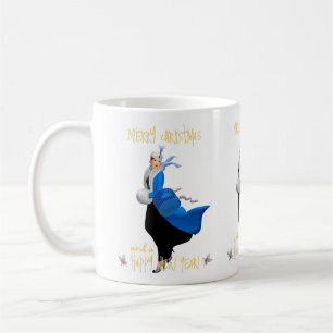 Vintage Kerstmis dame Vrolijke Kerstmis groet Koffiemok