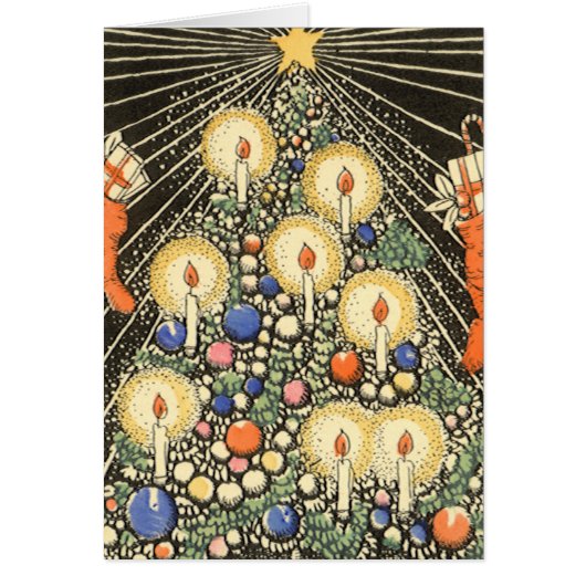 Vintage Kerstmis Dank u (Voorkant)