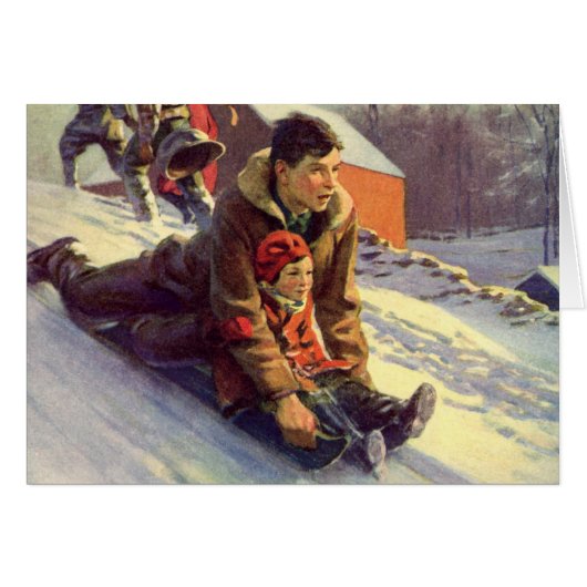 Vintage Kerstmis Dank u (Voorkant Horizontaal)