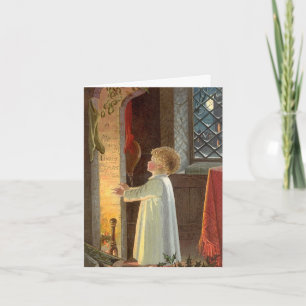 Vintage Kerstmis Dank u Bedankkaart