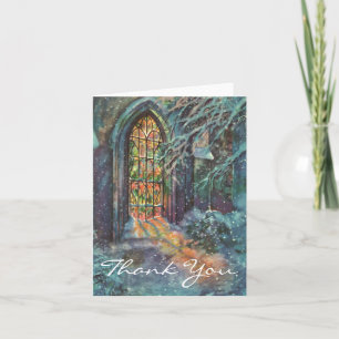 Vintage Kerstmis Dank u Bedankkaart