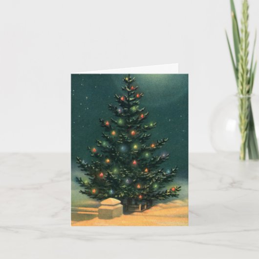 Vintage Kerstmis Dank u Bedankkaart (Voorkant)