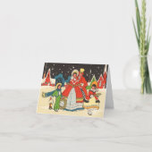 Vintage Kerstmis Dank u Bedankkaart (Voorkant)