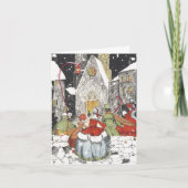 Vintage Kerstmis Dank u Bedankkaart (Voorkant)