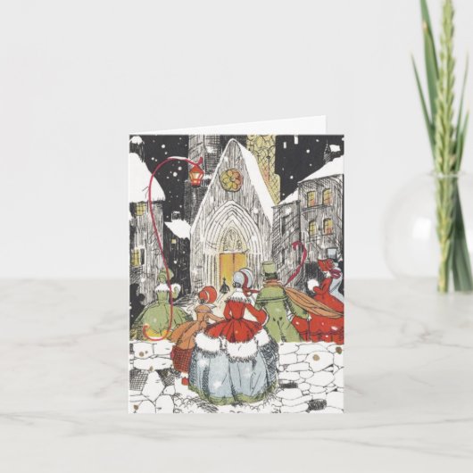 Vintage Kerstmis Dank u Bedankkaart (Voorkant)