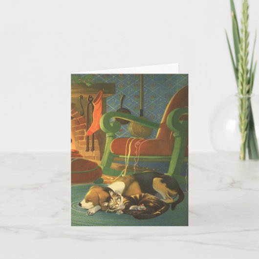 Vintage Kerstmis Dank u Bedankkaart (Voorkant)