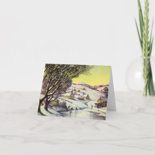 Vintage Kerstmis Dank u Bedankkaart (Voorkant)