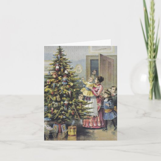 Vintage Kerstmis Dank u Bedankkaart (Voorkant)