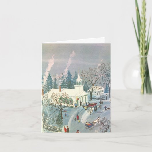 Vintage Kerstmis Dank u Bedankkaart (Voorkant)