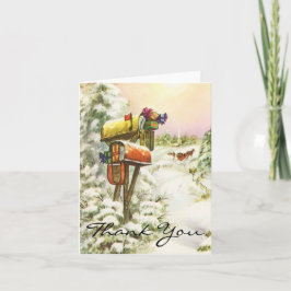 Vintage Kerstmis Dank u Bedankkaart
