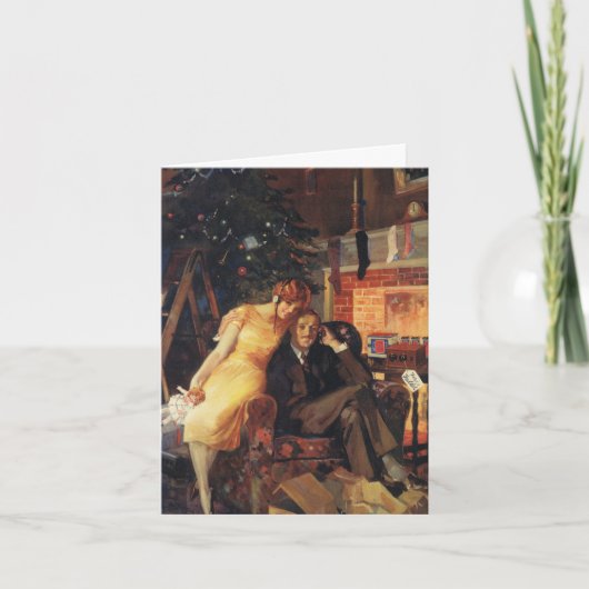 Vintage Kerstmis Dank u Bedankkaart (Voorkant)