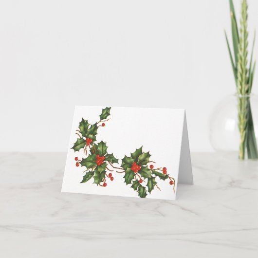 Vintage Kerstmis Dank u Bedankkaart (Voorkant)